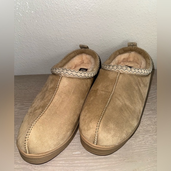 Dakine Mens Suede Cozy Slippers Mules Faux Fur Lined Trim Indoor Outdoor size XL main image 4